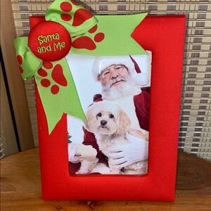 Santa Paws Picture Frame Holds 4x6 Photo